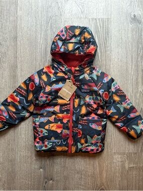 NEW!! Patagonia 3T Reversible Down Sweater Puffer Hoody: Salmon Energy